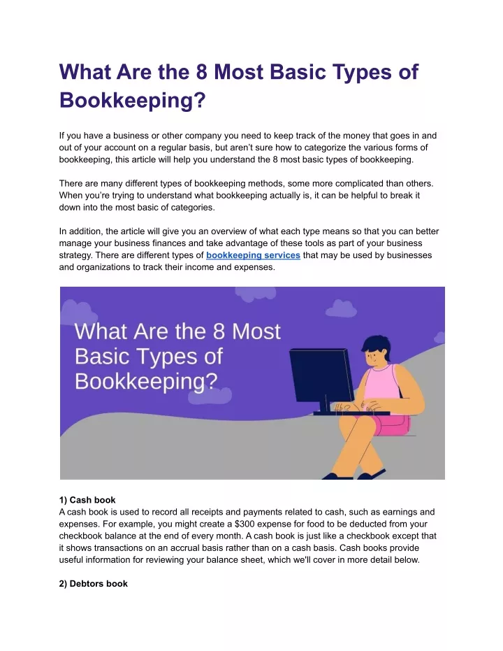 PPT - What Are the 8 Most Basic Types of Bookkeeping PowerPoint ...