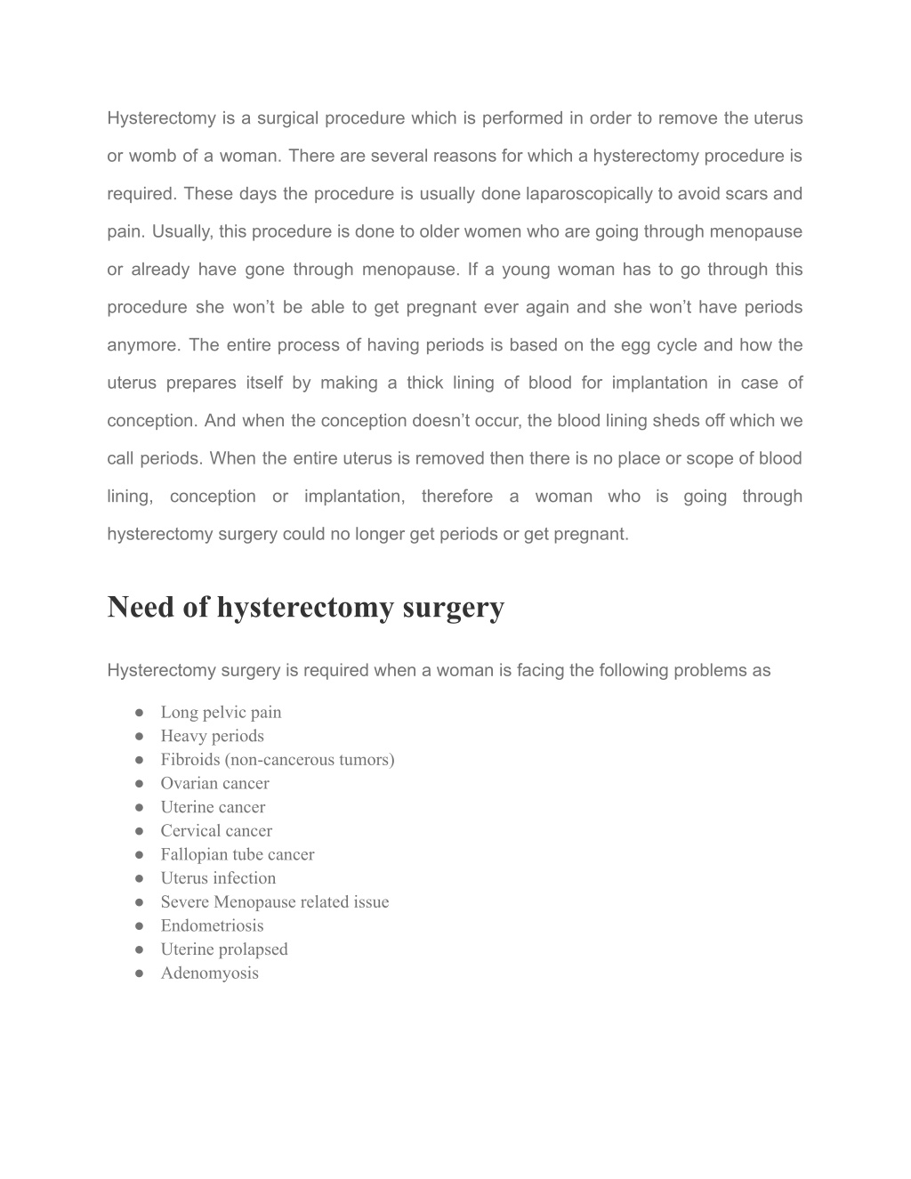 PPT - Why There Is a Need For Hysterectomy Surgery PowerPoint ...