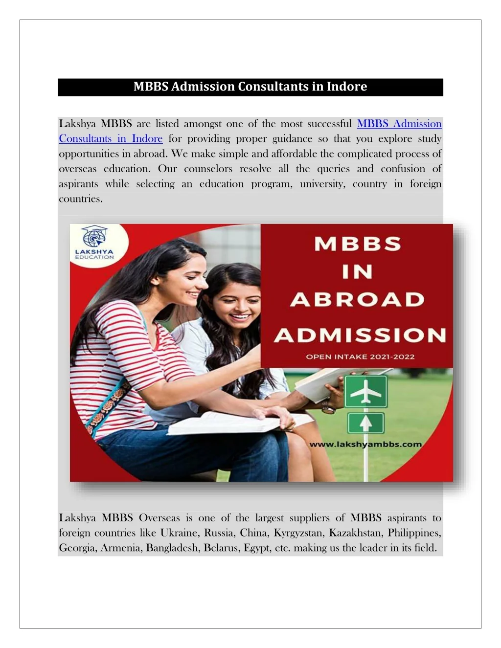 PPT - Best MBBS Abroad Consultants in Indore PowerPoint Presentation ...