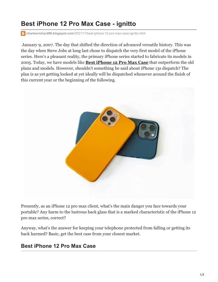 PPT Best iPhone 12 Pro Max Case PowerPoint Presentation, free