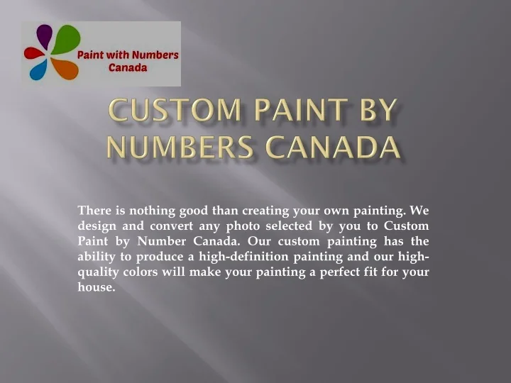 PPT CUSTOM PAINT BY NUMBERS CANADA PowerPoint Presentation, free
