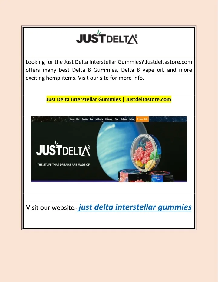 PPT Just Delta Interstellar Gummies PowerPoint