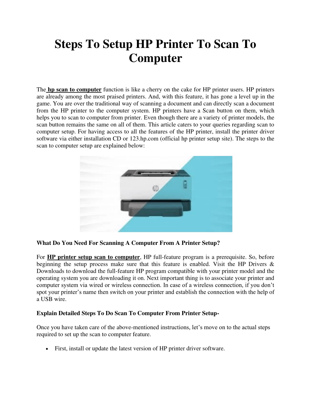 PPT - Steps To Setup HP Printer To Scan To Computer PowerPoint ...