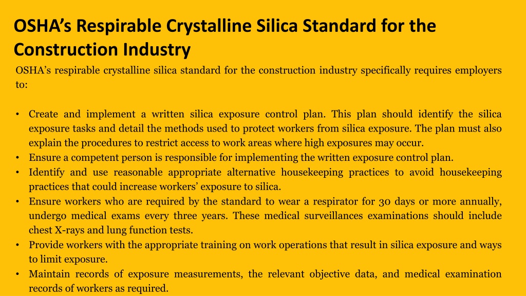 PPT - Silica Exposure Awareness For Occupational Safety PowerPoint ...