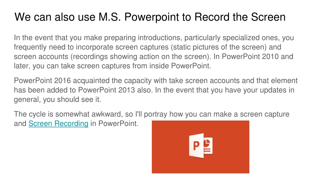 record on powerpoint