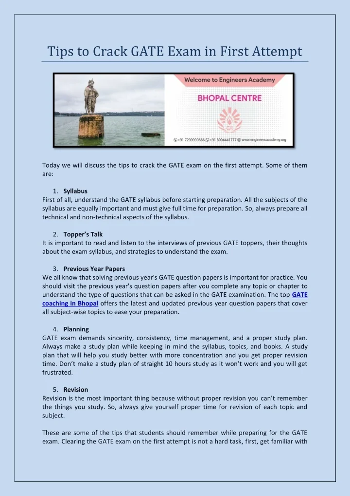 PPT - Tips to Crack GATE Exam in First Attempt PowerPoint Presentation ...