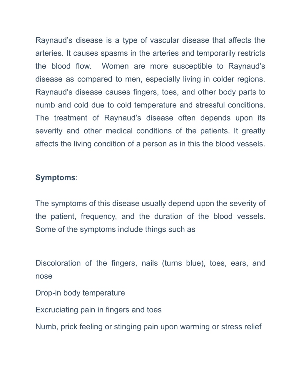 PPT - Raynaud’s disease: Its causes, prevention and treatment ...