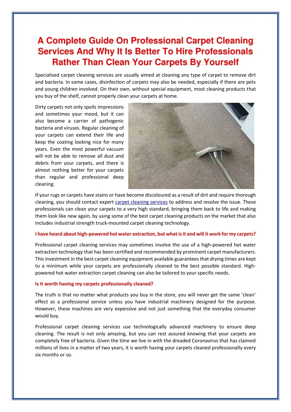 PPT - A Complete Guide On Professional Carpet Cleaning Services And Why ...