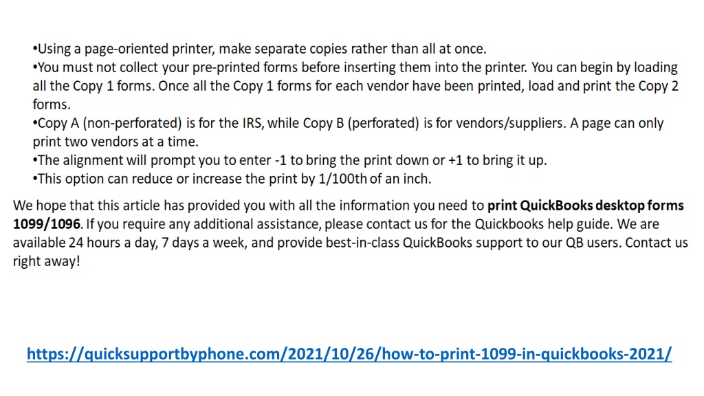 PPT QuickBooks Help Guide 1 800 242 0792 How To Print 1099 In 