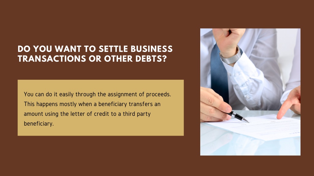 what is assignment of proceeds in letter of credit