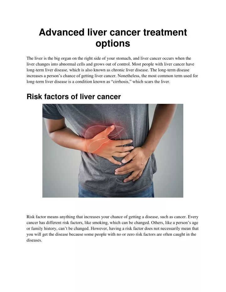 PPT Advanced liver cancer treatment options PowerPoint