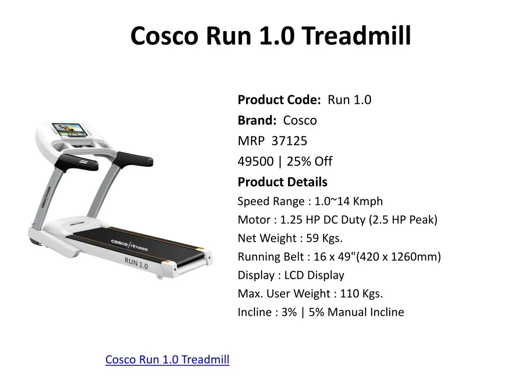 PPT Motorised Treadmill online showroom offer best brand cosco, Afton