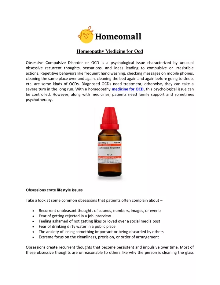 Ppt - Homeopathy Medicine For Ocd Powerpoint Presentation, Free 