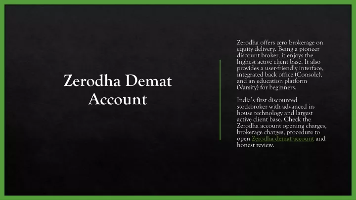 presentation on zerodha