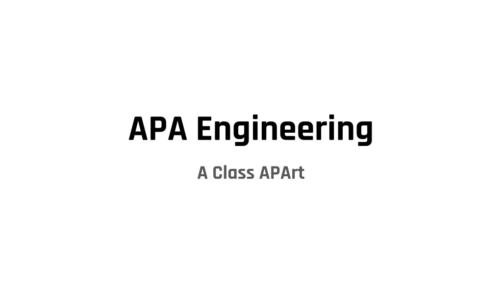 PPT - APA Engineering - Introduction 1 PowerPoint Presentation, free ...