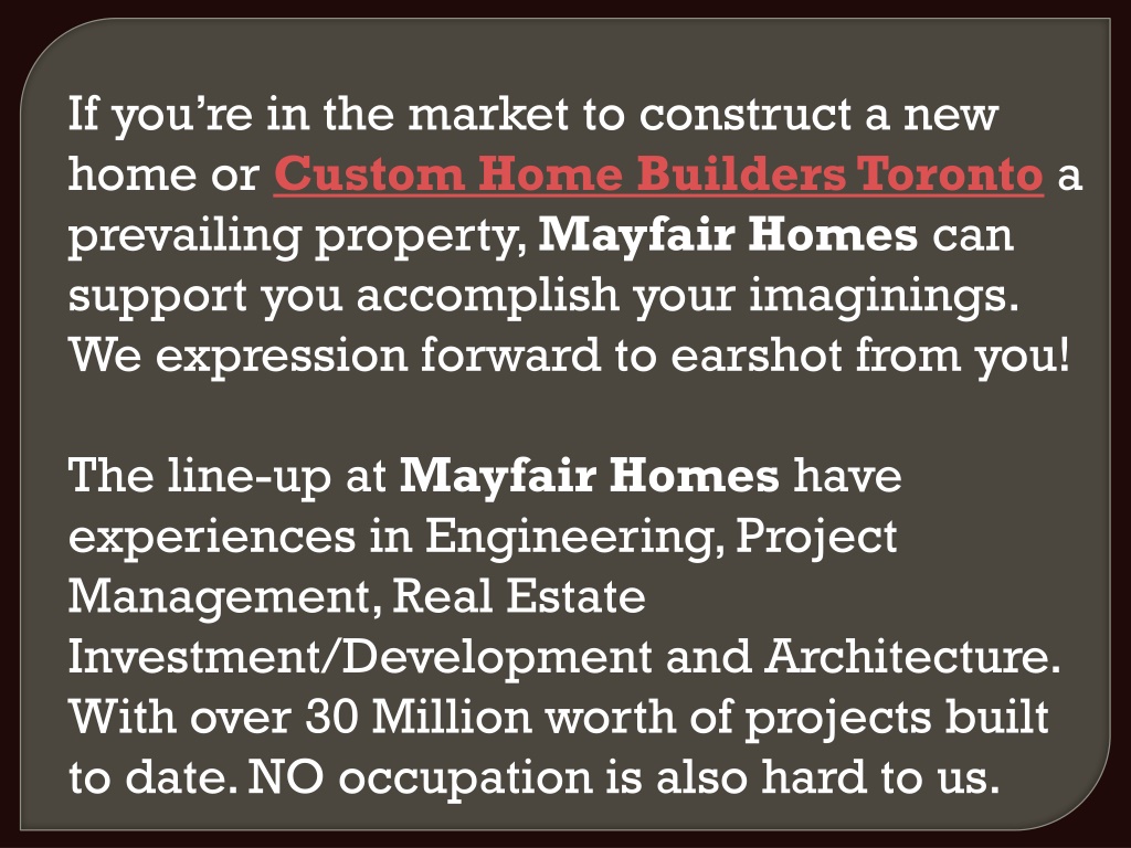 PPT - Custom Home Builders Toronto PowerPoint Presentation, free ...