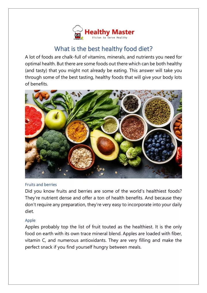 PPT - What is the best healthy food diet PowerPoint Presentation, free ...