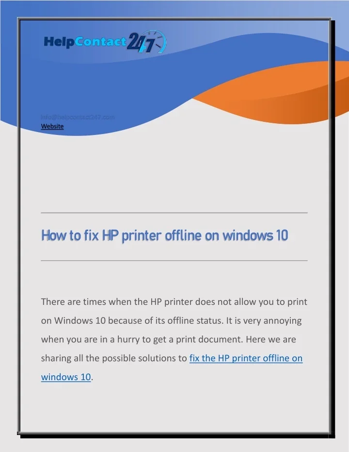 PPT How to fix hp printer offline on windows 10 PowerPoint