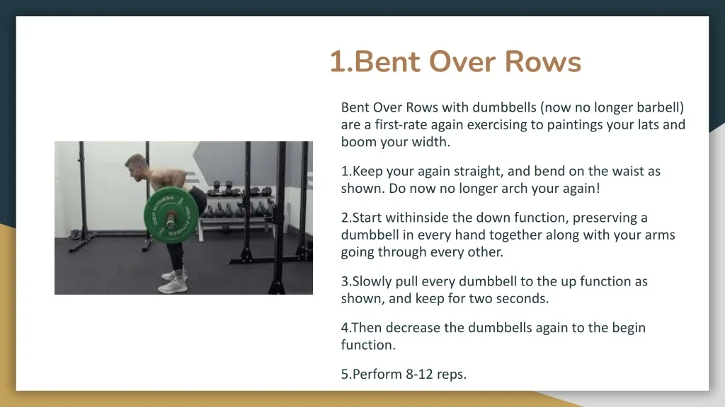 PPT - Back Workout At Home With Dumbbell PowerPoint Presentation, free ...