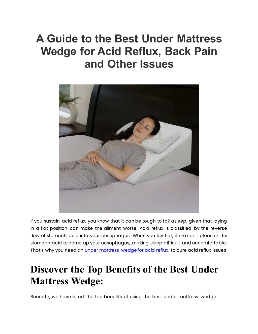 PPT A Guide to the Best Under Mattress Wedge for Acid Reflux