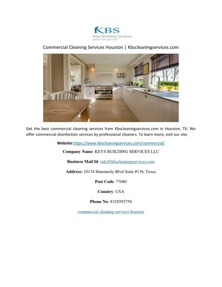 PPT Commercial Cleaning Services Houston