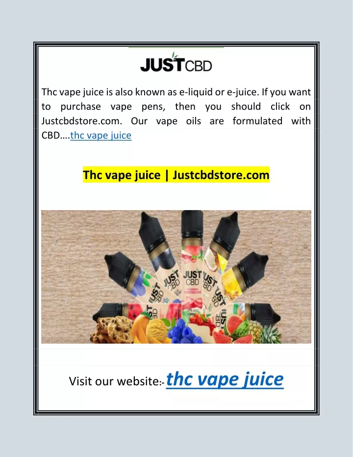 PPT - Thc Vape Juice | Justcbdstore.com PowerPoint Presentation, Free ...