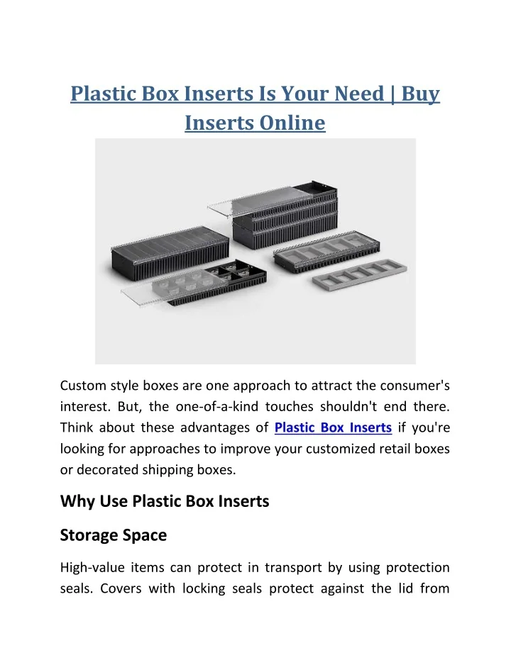 PPT - Plastic Box Inserts Is Your Need | Buy Inserts Online PowerPoint ...