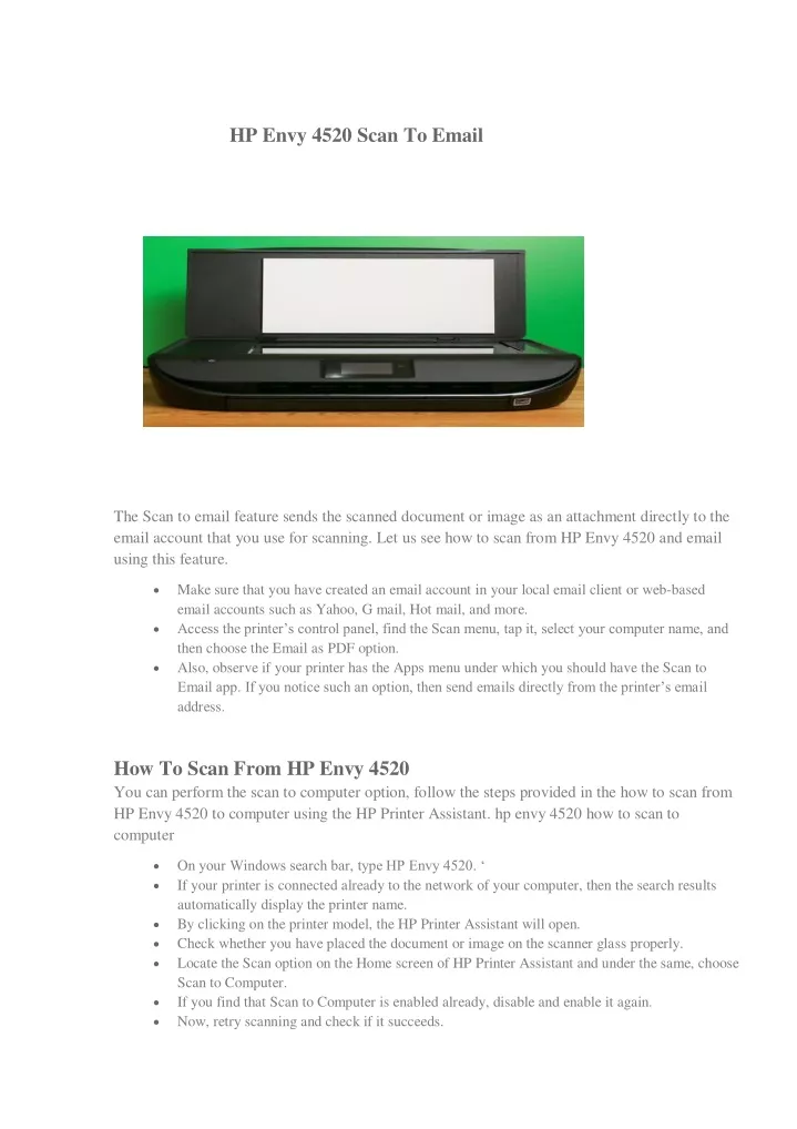 hp scan to email