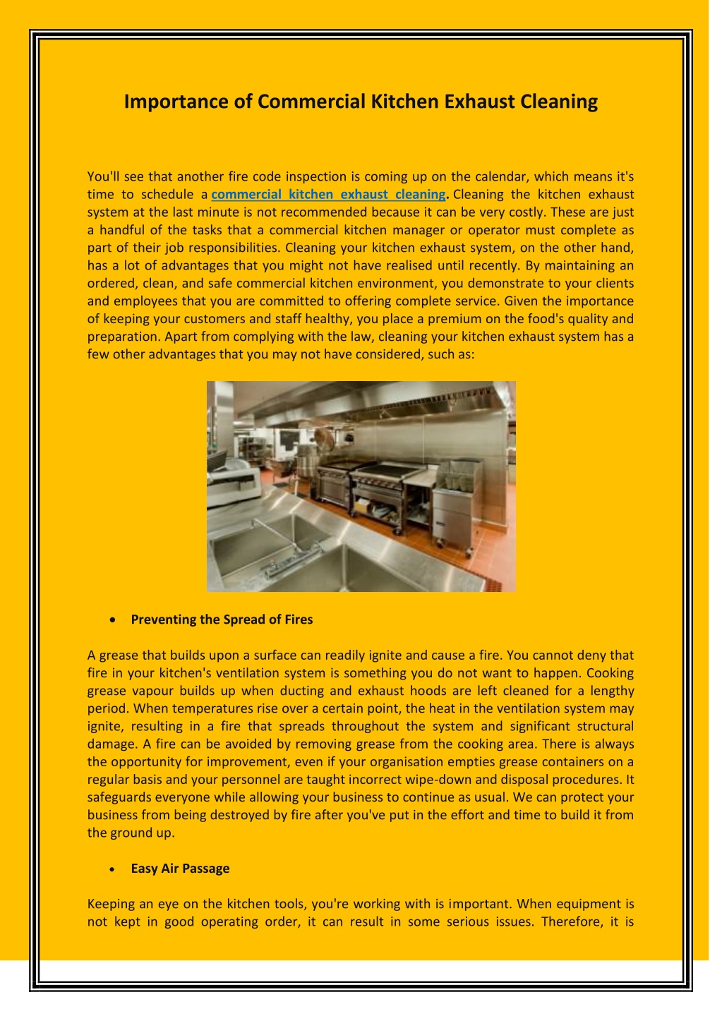 Importance Of Commercial Kitchen Exhaust Cleaning L 