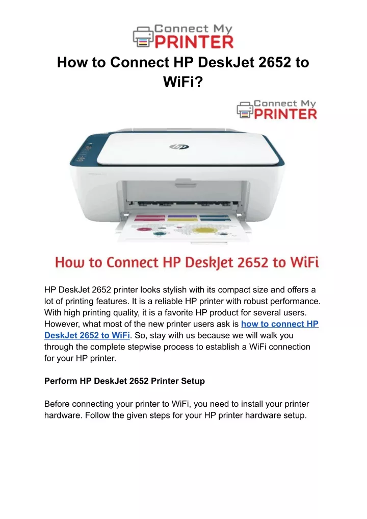 PPT - How to Connect HP DeskJet 2652 to WiFi? PowerPoint Presentation