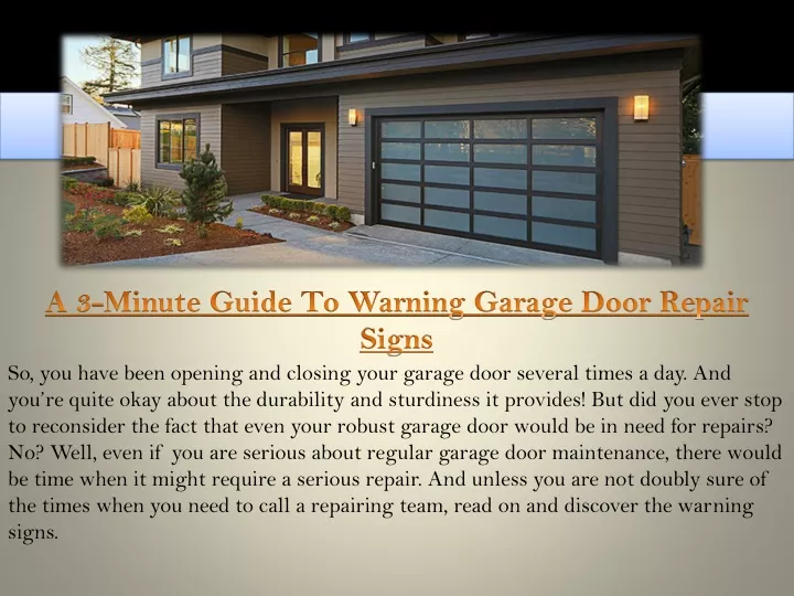 PPT - A 3-Minute Guide To Warning Garage Door Repair Signs PowerPoint ...