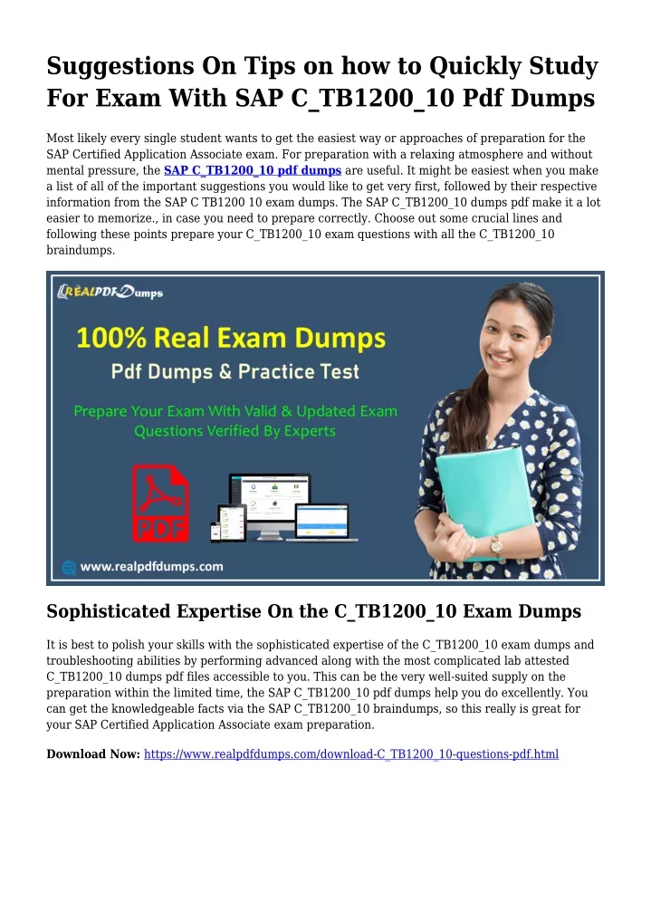 Valid Dumps C-TB1200-10 Free