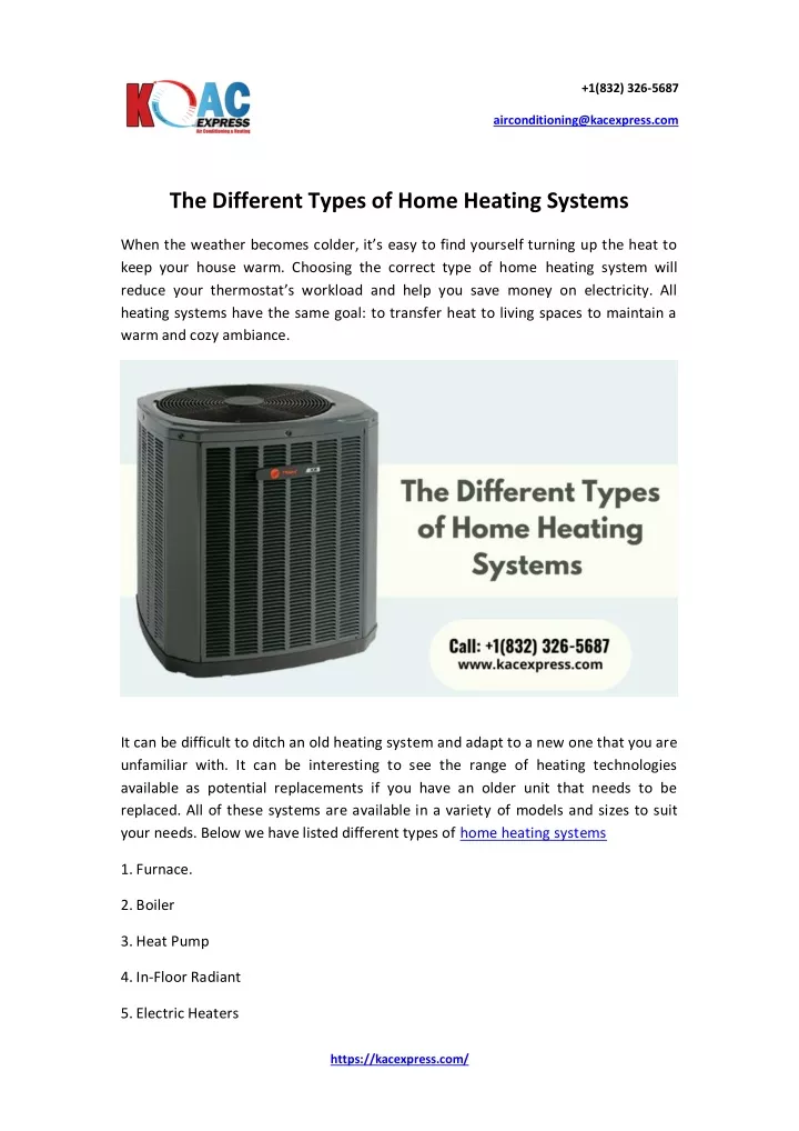 PPT - The Different Types Of Home Heating Systems PowerPoint ...