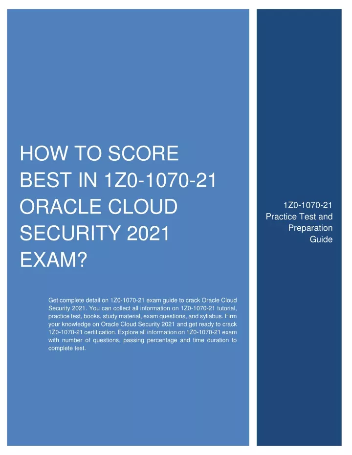 New 1Z0-1054-21 Study Guide