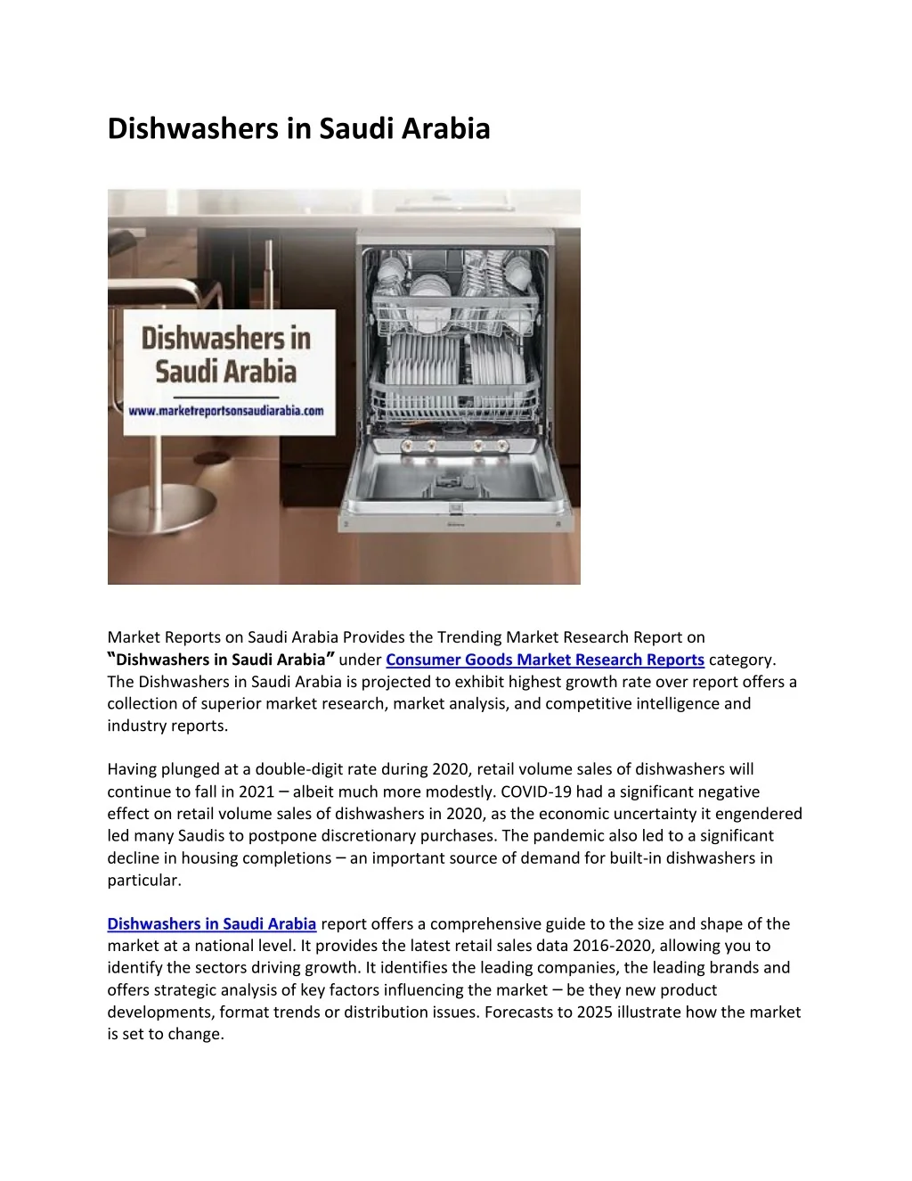 PPT Dishwashers in Saudi Arabia PowerPoint Presentation, free