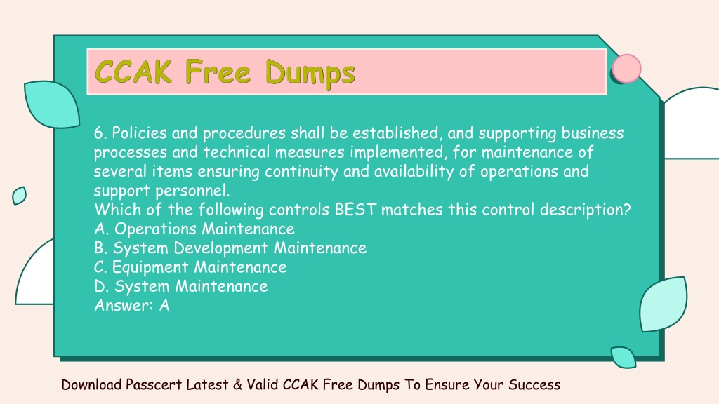 CCAK Dumps Free