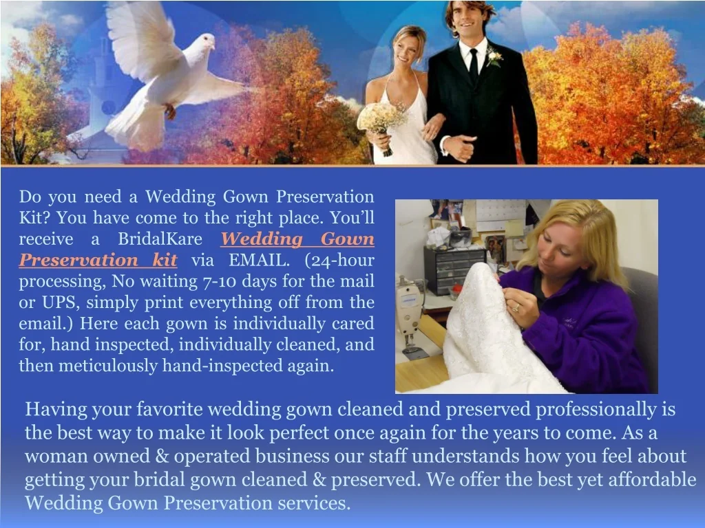 PPT Best Wedding Gown Preservation PowerPoint Presentation, free