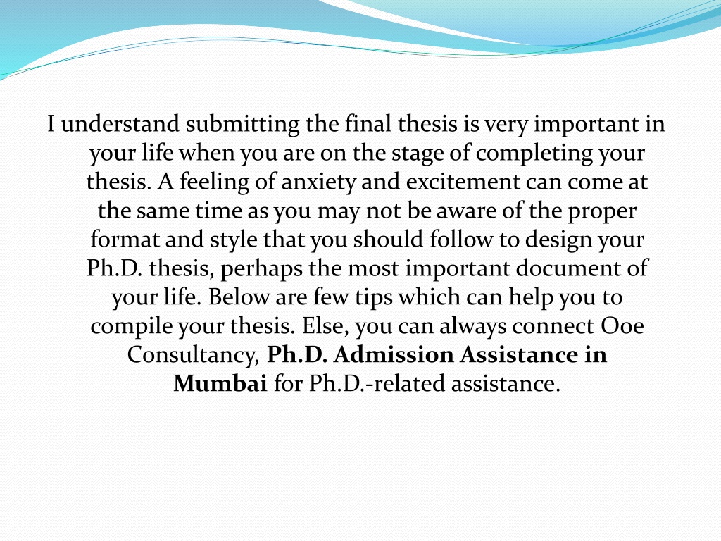 submitting your doctoral thesis