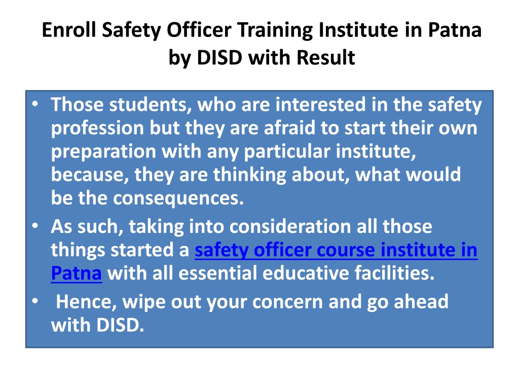 Ppt Join Safety Officer Training Institute In Patna By Disd With At Affordable Fees Powerpoint 