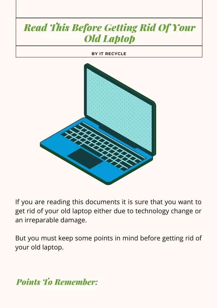 how to get rid of your old laptop