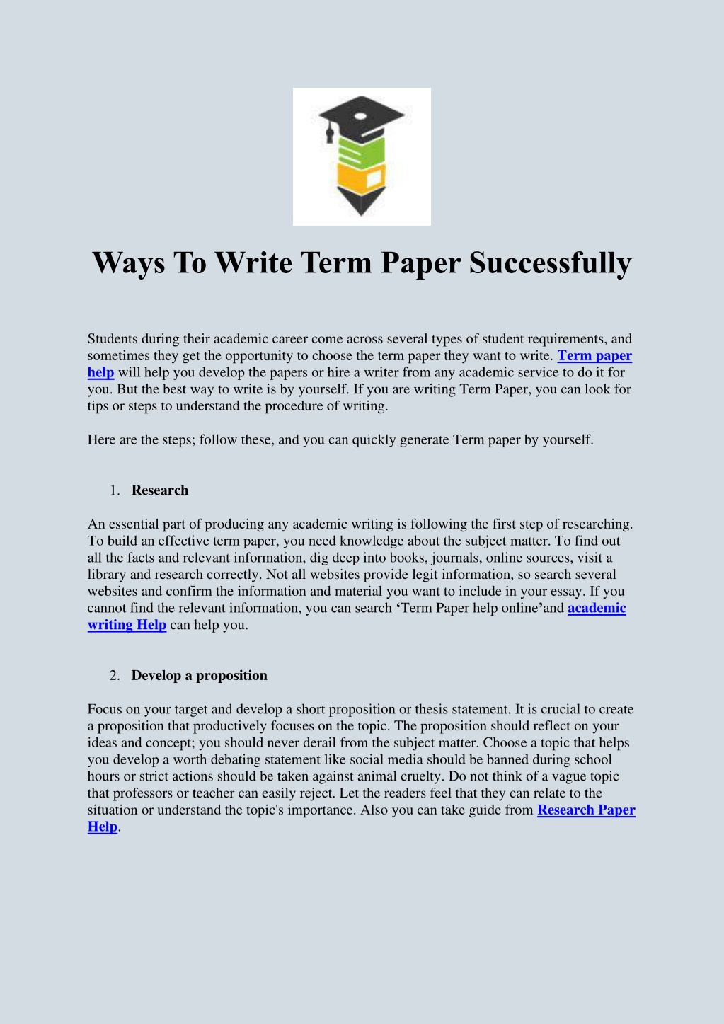 ways to write term paper