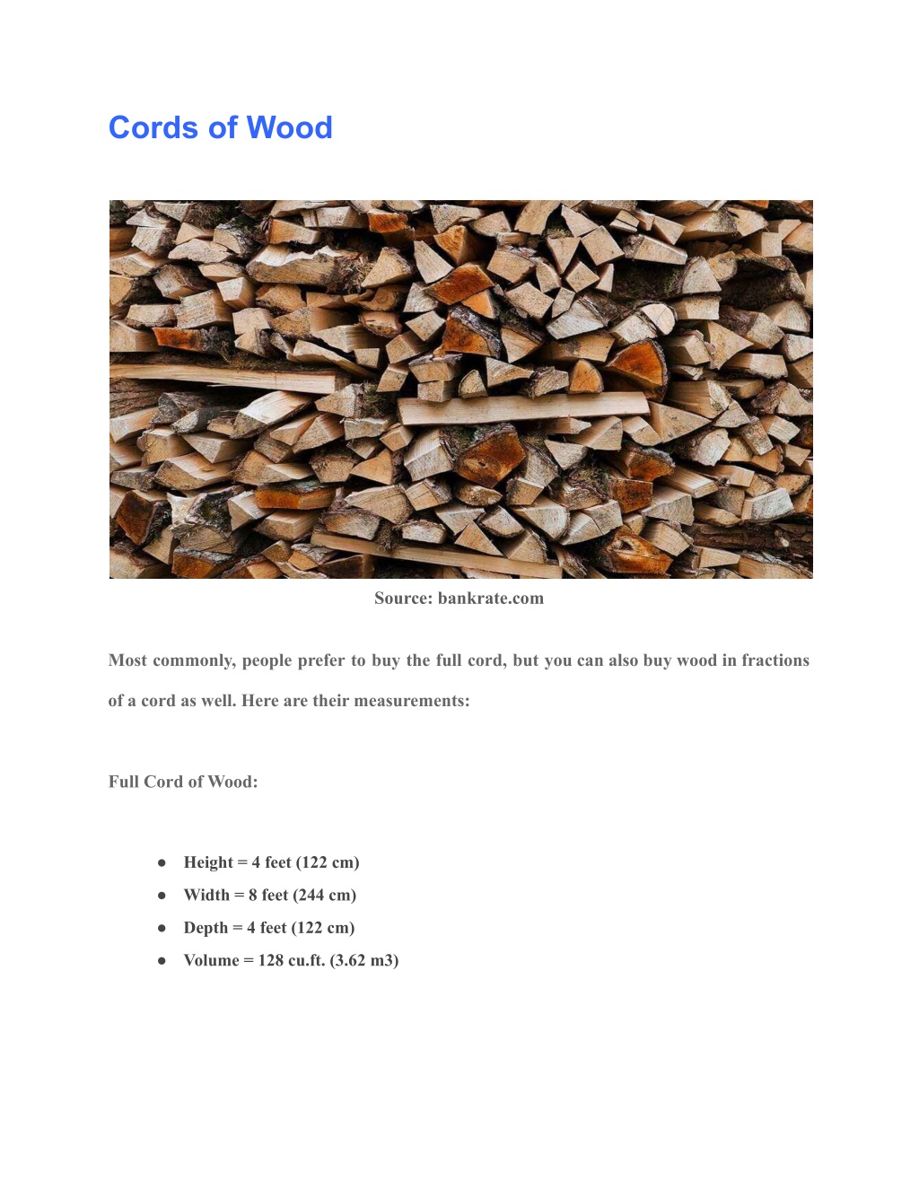 Ppt - How Much Is A Cord Of Wood? Firewood Size, Cost, & Types 