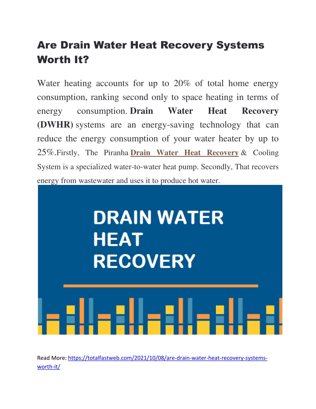 PPT Are Drain Water Heat Recovery Systems Worth It PowerPoint