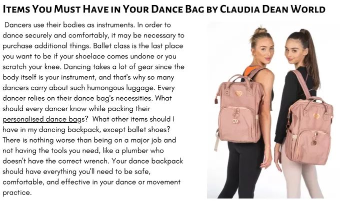 Items You Must Have in Your Dance Bag by Claudia Dean World