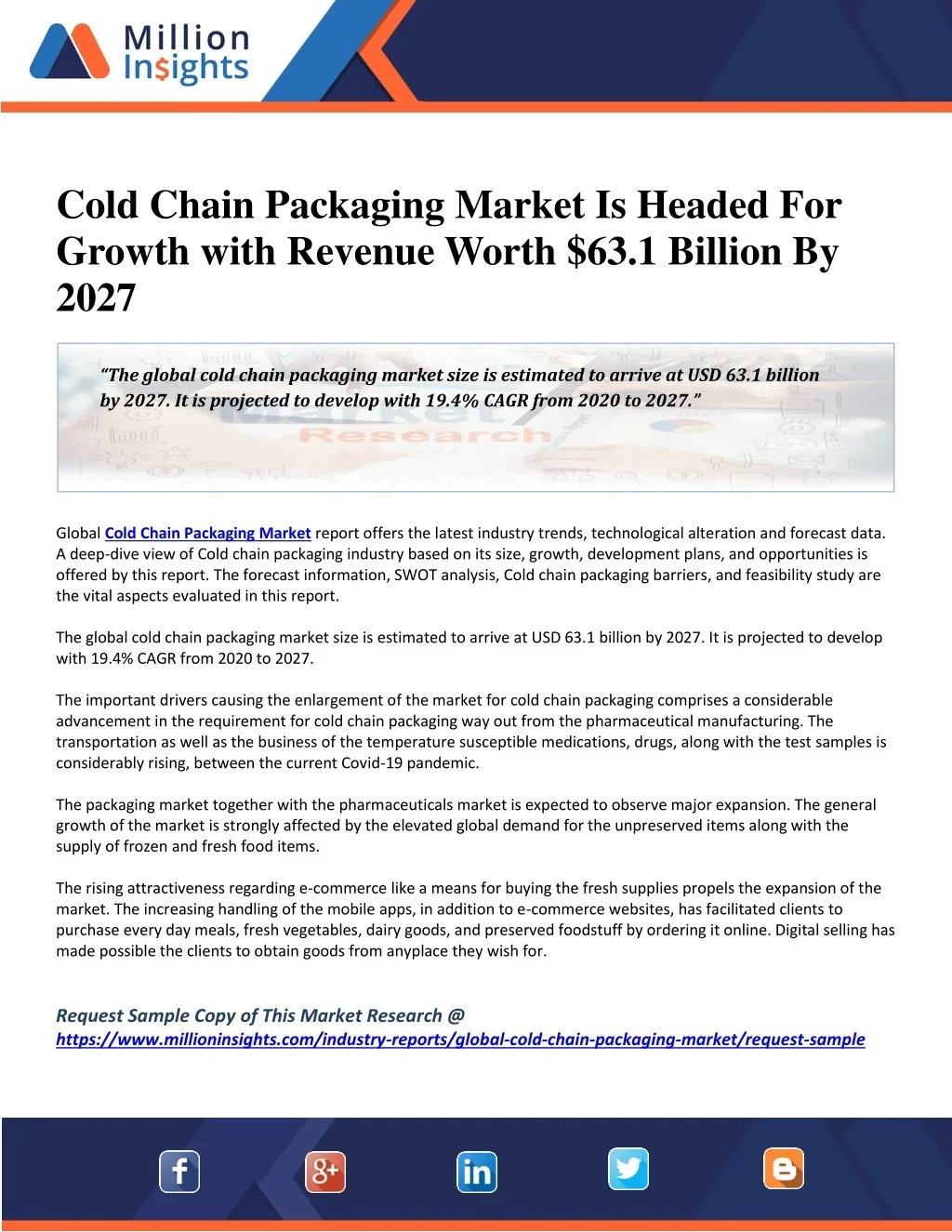 PPT - Cold Chain Packaging Market Is Headed For Growth with Revenue ...