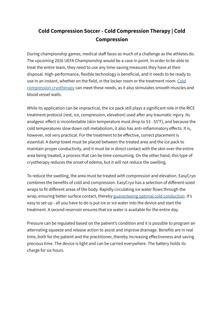 PPT Cold Compression Soccer Cold Compression Therapy _ Cold