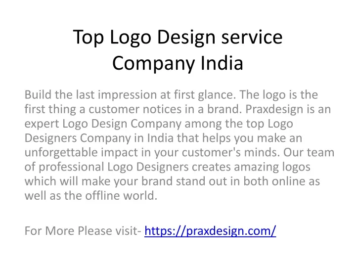 PPT - Top Logo Design service Company India PowerPoint Presentation ...