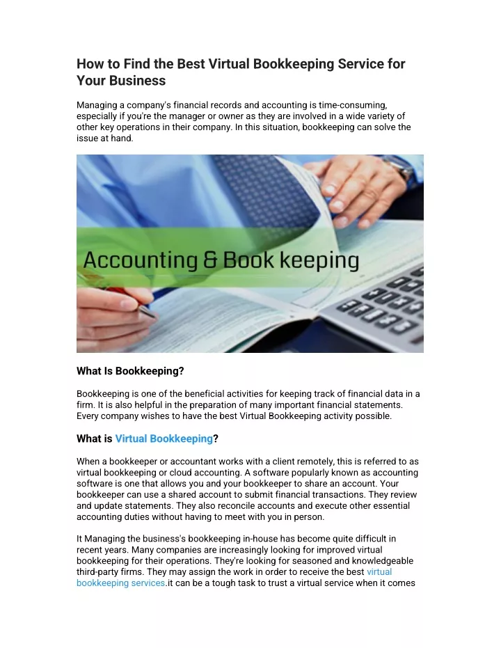 PPT - How to Find the Best Virtual Bookkeeping Service for Your ...