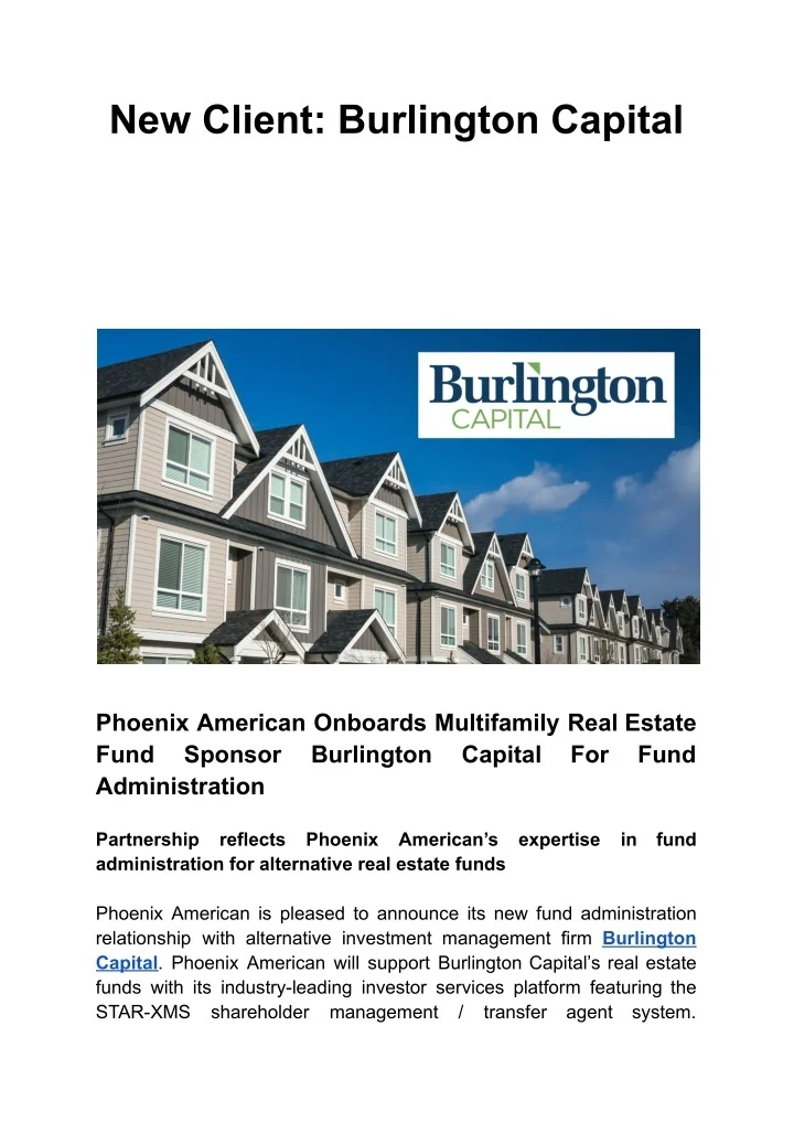 PPT New Client Burlington Capital PowerPoint Presentation, free