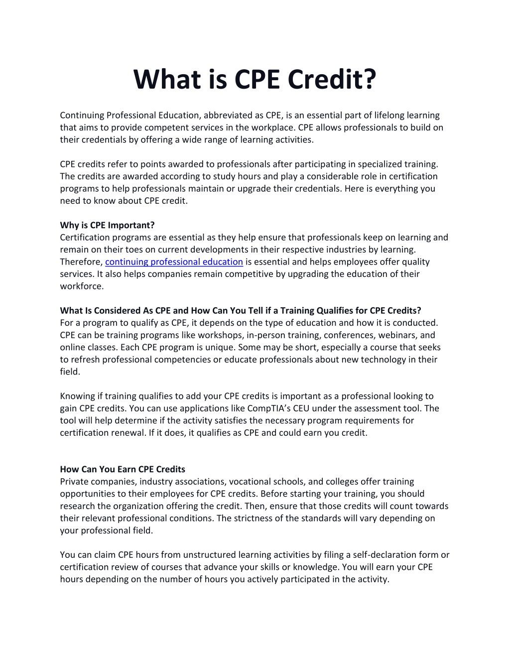 PPT - What Is CPE Credit PowerPoint Presentation, Free Download - ID ...